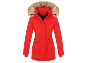 4059072427129 - NAVAHOO Damen Designer Wintermantel Parka mit edlem Fellimitat Schneeengel