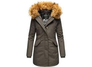 4059072430303 - MARIKOO Damen edler Wintermantel Parka mit Kunstfellkapuze Karmaa Princess