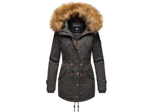 4059072431652 - MARIKOO Damen Wintermantel stylischer Winterparka mit abnehmbarem Kunstfell Laviva Princess