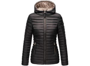 4059072440043 - MARIKOO Damen Steppjacke Übergangsjacke mit kontrastfarbendem Reißverschluss Asraa