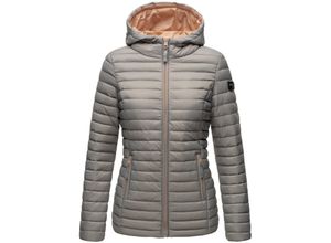 4059072440531 - MARIKOO Damen Steppjacke Übergangsjacke mit kontrastfarbendem Reißverschluss Asraa