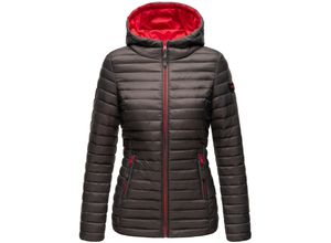 4059072440616 - MARIKOO Damen Steppjacke Übergangsjacke mit kontrastfarbendem Reißverschluss Asraa