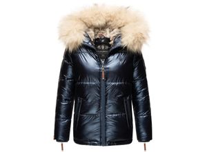 4059072443679 - NAVAHOO Damen Winterjacke Warm Gefütterte Steppjacke mit Kunstfellkapuze Tikunaa