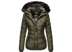 4059072444164 - NAVAHOO Damen Modische Winterjacke Steppjacke mit Kunstpelz Kapuze Zuckerbiene