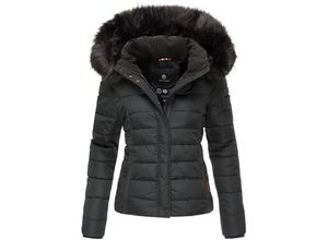 4059072444508 - NAVAHOO Damen Steppjacke Hochwertige Winterjacke Mit Voluminöser Kunstpelz-Kapuze Miamor