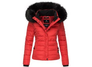 4059072444577 - NAVAHOO Damen Steppjacke Hochwertige Winterjacke Mit Voluminöser Kunstpelz-Kapuze Miamor