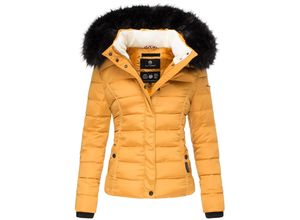 4059072444638 - NAVAHOO Damen Steppjacke Hochwertige Winterjacke Mit Voluminöser Kunstpelz-Kapuze Miamor