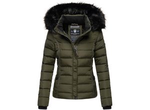 4059072444805 - NAVAHOO Damen Steppjacke Hochwertige Winterjacke Mit Voluminöser Kunstpelz-Kapuze Miamor