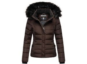 4059072444874 - NAVAHOO Damen Steppjacke Hochwertige Winterjacke Mit Voluminöser Kunstpelz-Kapuze Miamor