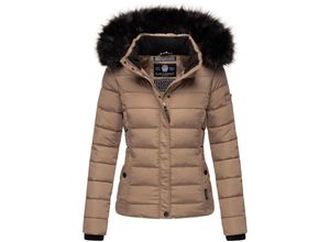 4059072444928 - NAVAHOO Damen Steppjacke Hochwertige Winterjacke Mit Voluminöser Kunstpelz-Kapuze Miamor