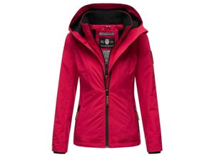 4059072446038 - MARIKOO Damen Sportliche Outdoorjacke Übergangs Regenjacke mit Kapuze Erdbeere