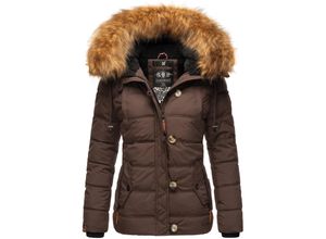 4059072446564 - NAVAHOO Damen Stylische Winterjacke Steppjacke mit Kunstpelz Kapuze Zoja