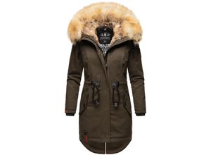 4059072451049 - NAVAHOO Damen stylischer Wintermantel Winterparka mit Kunstfell-Kapuze Bombii