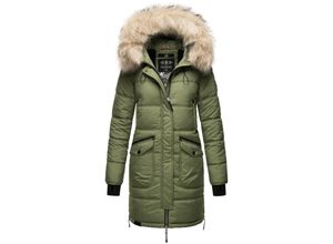 4059072452589 - MARIKOO Damen Winter Parka Steppmantel mit Abnehmbarem Kunstfellkragen Chaskaa