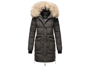 4059072452688 - MARIKOO Damen Winter Parka Steppmantel mit Abnehmbarem Kunstfellkragen Chaskaa