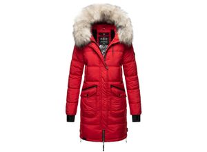 4059072452824 - MARIKOO Damen Winter Parka Steppmantel mit Abnehmbarem Kunstfellkragen Chaskaa