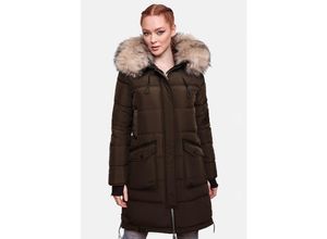 4059072452909 - MARIKOO Damen Winter Parka Steppmantel mit Abnehmbarem Kunstfellkragen Chaskaa