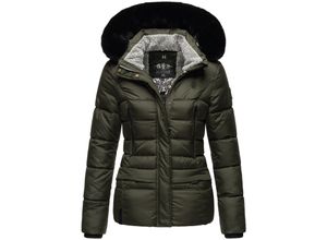 4059072454156 - NAVAHOO Damen Winterjacke Steppjacke mit Teddyfell & Kunstpelz Kapuze Loveleen