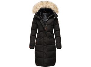 4059072460126 - MARIKOO Damen langer Winterjacke Stepp Parka mit abnehmbarer Kapuze Schneesternchen