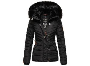 4059072460669 - NAVAHOO Damen Winterjacke Warm gefütterte Steppjacke mit Kunstfell-Kapuze Wisteriaa