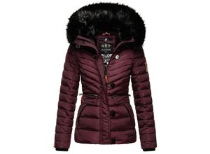 4059072460966 - NAVAHOO Damen Winterjacke Warm gefütterte Steppjacke mit Kunstfell-Kapuze Wisteriaa