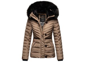 4059072461031 - NAVAHOO Damen Winterjacke Warm gefütterte Steppjacke mit Kunstfell-Kapuze Wisteriaa