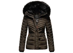 4059072461147 - NAVAHOO Damen Winterjacke Warm gefütterte Steppjacke mit Kunstfell-Kapuze Wisteriaa