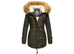 4059072463448 - NAVAHOO Damen Hochwertiger Wintermantel Winterparka mit großem Kunstfell La Viva