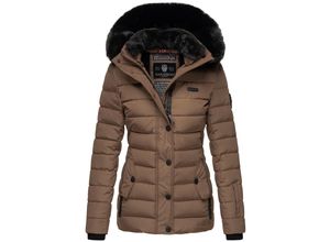 4059072465589 - NAVAHOO Damen Warme Steppjacke Winterjacke mit weicher Kunstfell-Kapuze Milianaa