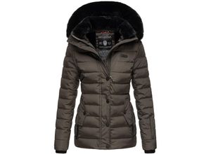 4059072465626 - NAVAHOO Damen Warme Steppjacke Winterjacke mit weicher Kunstfell-Kapuze Milianaa