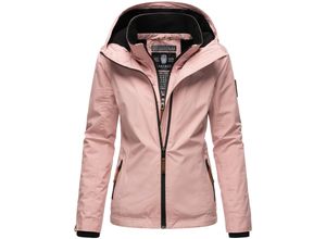 4059072469334 - MARIKOO Damen Sportliche Outdoorjacke Übergangs Regenjacke mit Kapuze Erdbeere