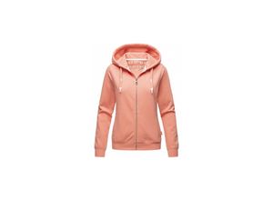 4059072476189 - NAVAHOO Damen Kapuzensweatshirt Sportlicher Zip-Hoodie mit Dicken Tunnelzugkordeln Engelshaar