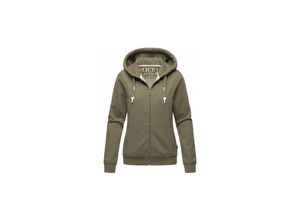 4059072476264 - NAVAHOO Damen Kapuzensweatshirt Sportlicher Zip-Hoodie mit Dicken Tunnelzugkordeln Engelshaar