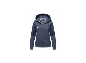 4059072476356 - NAVAHOO Damen Kapuzensweatshirt Sportlicher Zip-Hoodie mit Dicken Tunnelzugkordeln Engelshaar