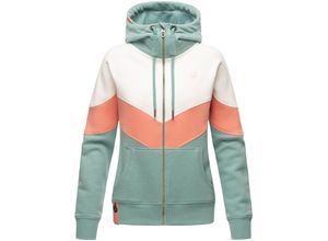 4059072480483 - NAVAHOO Damen Kapuzensweatjacke Sportliche Damen Sweatjacke im Coloblocking-Stil Honigperle