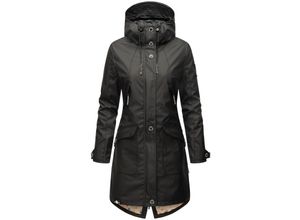 4059072754522 - NAVAHOO Damen Übergangsjacke Outdoor Funktions Regen Mantel Parka Kurzmantel mit Kapuze Schötchen