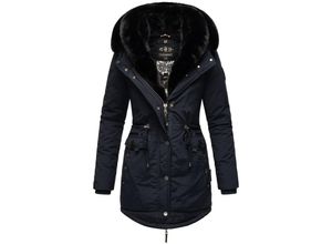 4059072754881 - NAVAHOO Damen Wintermantel Winterparka Gefüttert mit 2 Kunstpelz-Kapuzen Sweety Deluxe