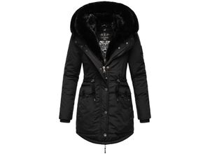 4059072754966 - NAVAHOO Damen Wintermantel Winterparka Gefüttert mit 2 Kunstpelz-Kapuzen Sweety Deluxe