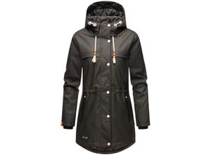 4059072757165 - NAVAHOO Damen modischer Regen Jacke Outdoor Regenmantel Regenparka Wasserdicht Gefüttert Rainy Forest