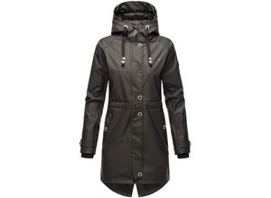 4059072757813 - NAVAHOO Damen modischer Regen Jacke Outdoor Regenmantel Regenparka Wasserdicht Gefüttert Rainy Flower