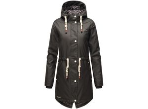 4059072762213 - NAVAHOO Damen modischer Regen Jacke Outdoor Regenmantel Regenparka Wasserdicht Flower of Ocean