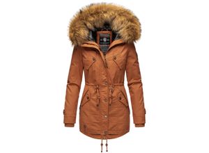 4059072817487 - MARIKOO Damen Wintermantel stylischer Winterparka mit abnehmbarem Kunstfell Laviva Princess