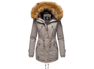 4059072817593 - MARIKOO Damen Wintermantel stylischer Winterparka mit abnehmbarem Kunstfell Laviva Princess