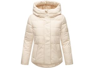 4059072825697 - MARIKOO Damen Winter Jacke gesteppt Teddyfell gefüttert Steppjacke mit Kapuze & Recyceltes Obermaterial Elira