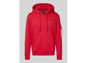 4059146146178 - Alpha Industries Back Print Hoody Kapuzenpullover rot in S