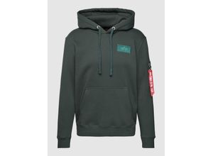 4059146146260 - Alpha Industries Back Print Hoody Kapuzenpullover dunkelgrün in L