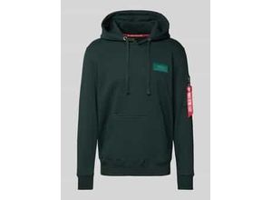 4059146146277 - Alpha Industries Back Print Hoody Kapuzenpullover dunkelgrün