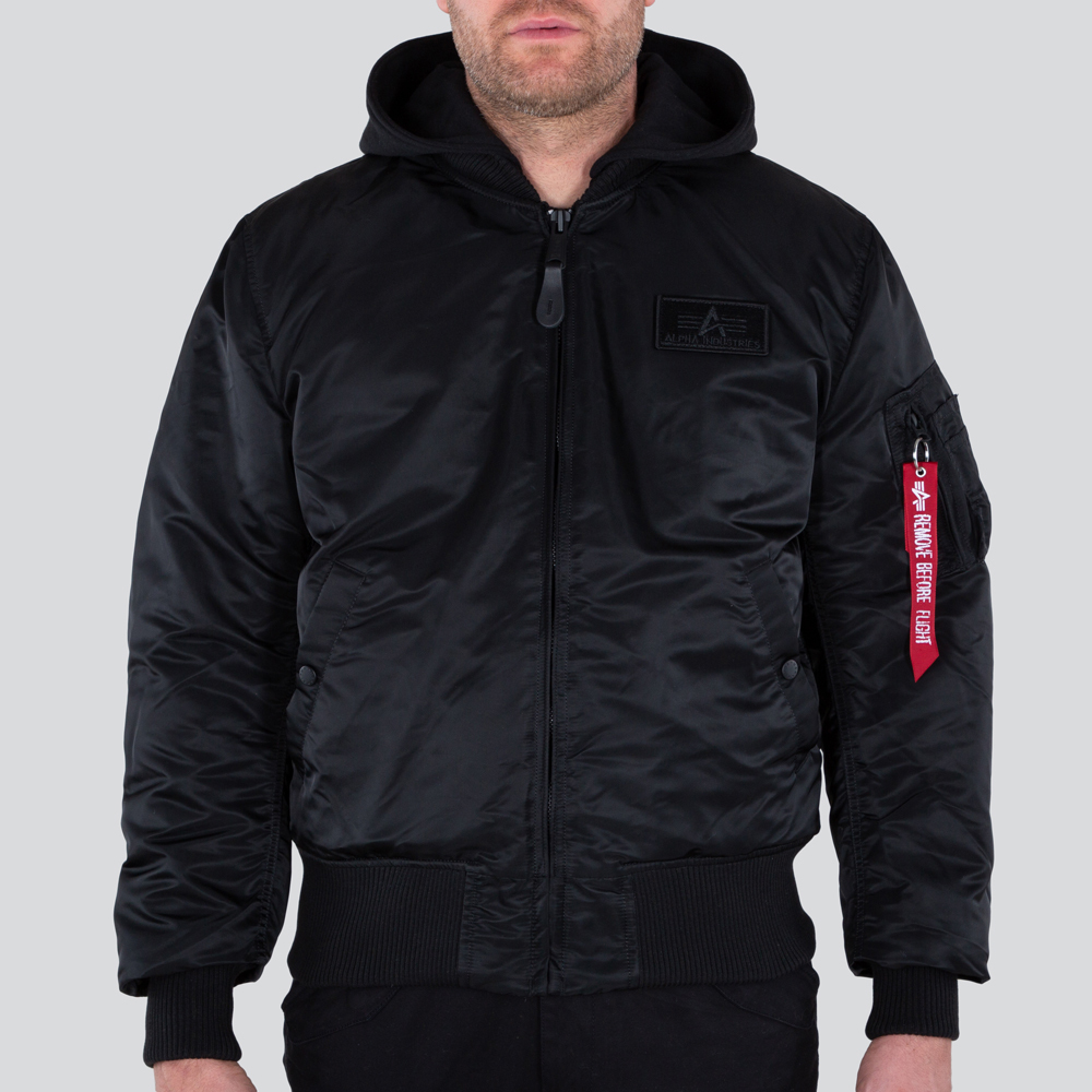 4059146343096 - Alpha Industries MA-1 ZH Back Print Winterjacke schwarz weiß in L