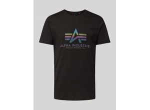 4059146372973 - Industries Basic Rainbow Ref T-Shirt - Schwarz - M - unisex