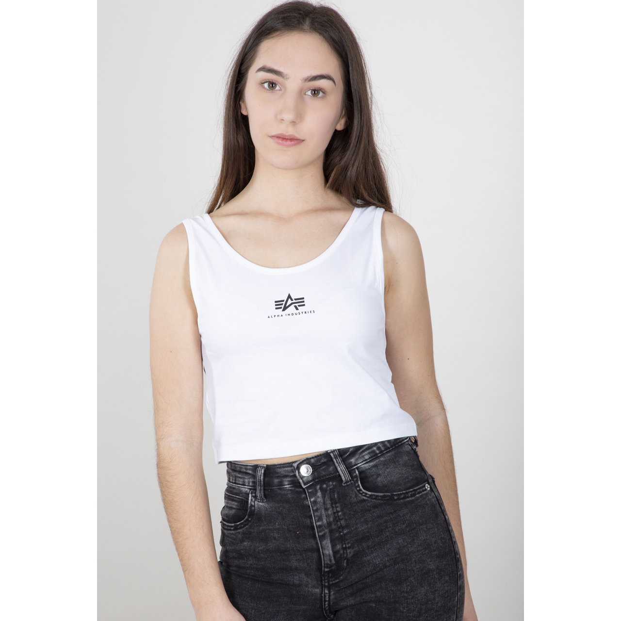 4059146427994 - Industries Basic Crop SL Damen Tank Top - Weiss - L - female